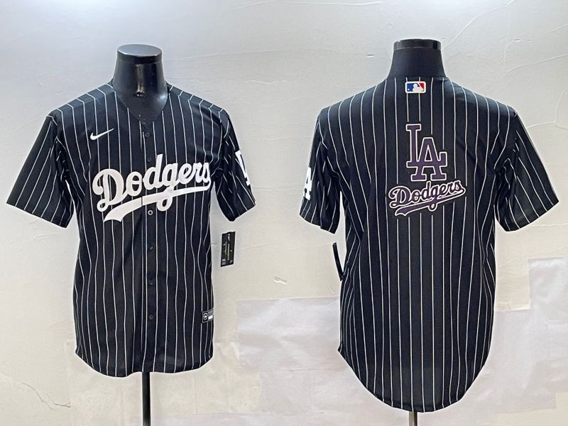 Men Los Angeles Dodgers Blank Black Stripe Jointly Name 2025 Nike MLB Jersey style 17->los angeles dodgers->MLB Jersey